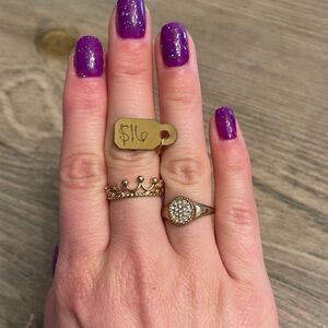 Two Gold Costume Jewelry Rings